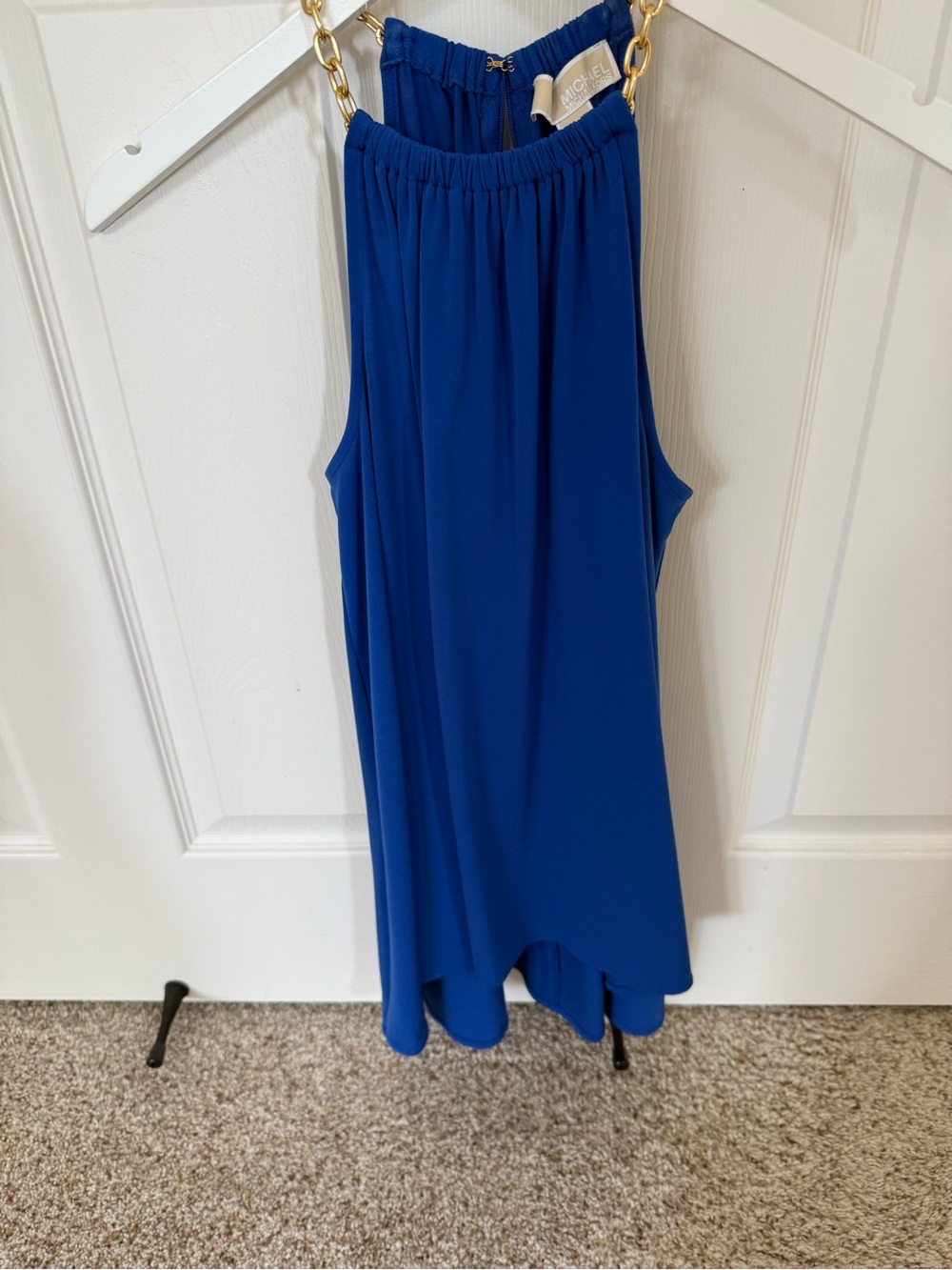 Michael Kors Royal Blue Halter Tank Top with Chain Straps - Size XS - EUC!